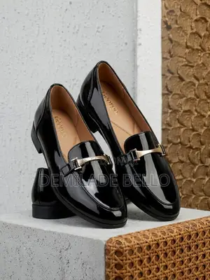 Women's George Black Loafers HardwareSnakeskin Pattern Buckle Loafer