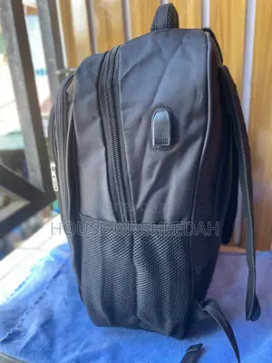 Large Capacity Multi-Functional Black Fabric Backpack