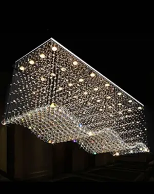 Luxury Rectangle Raindrop Crystal Ceiling Light