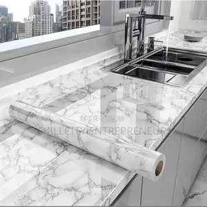 Self-Adhesive, Waterproof Marble-Patterned Wallpaper