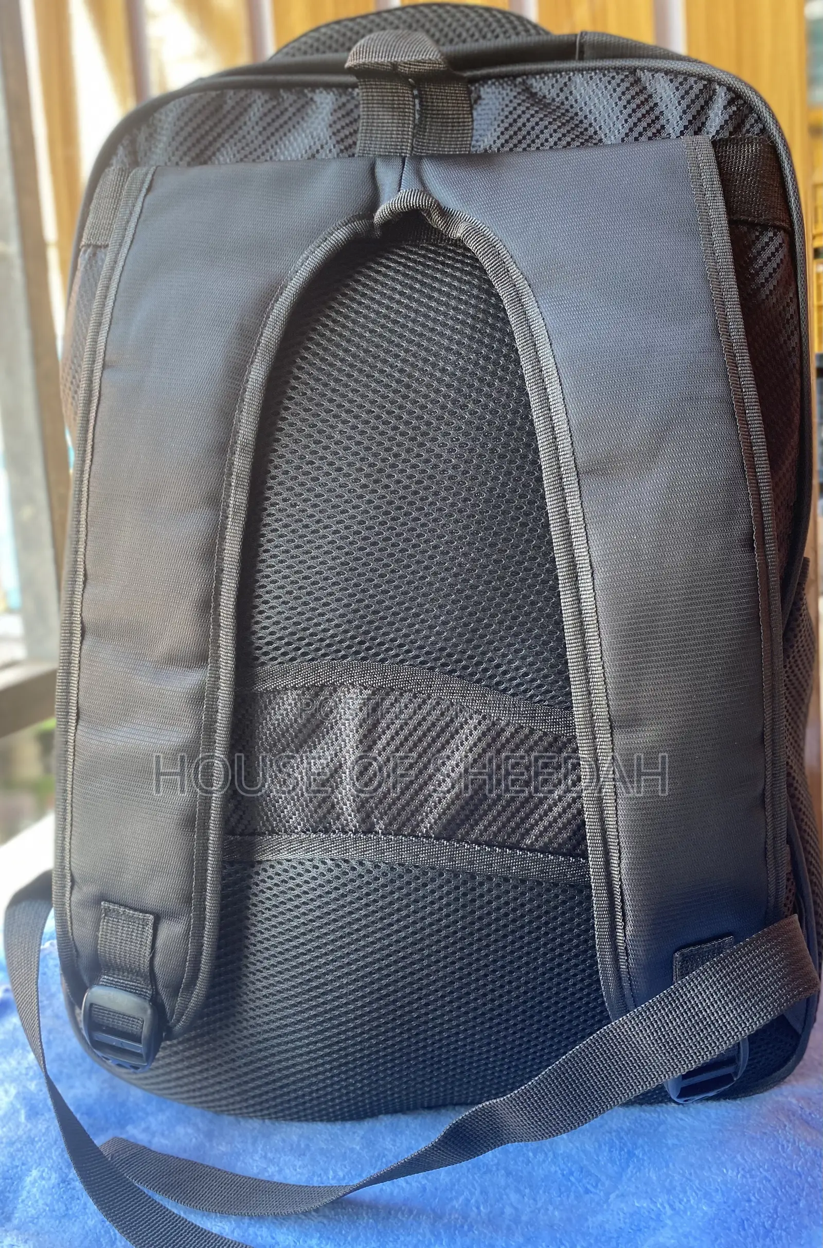 Large Capacity Multi-Functional Black Fabric Backpack