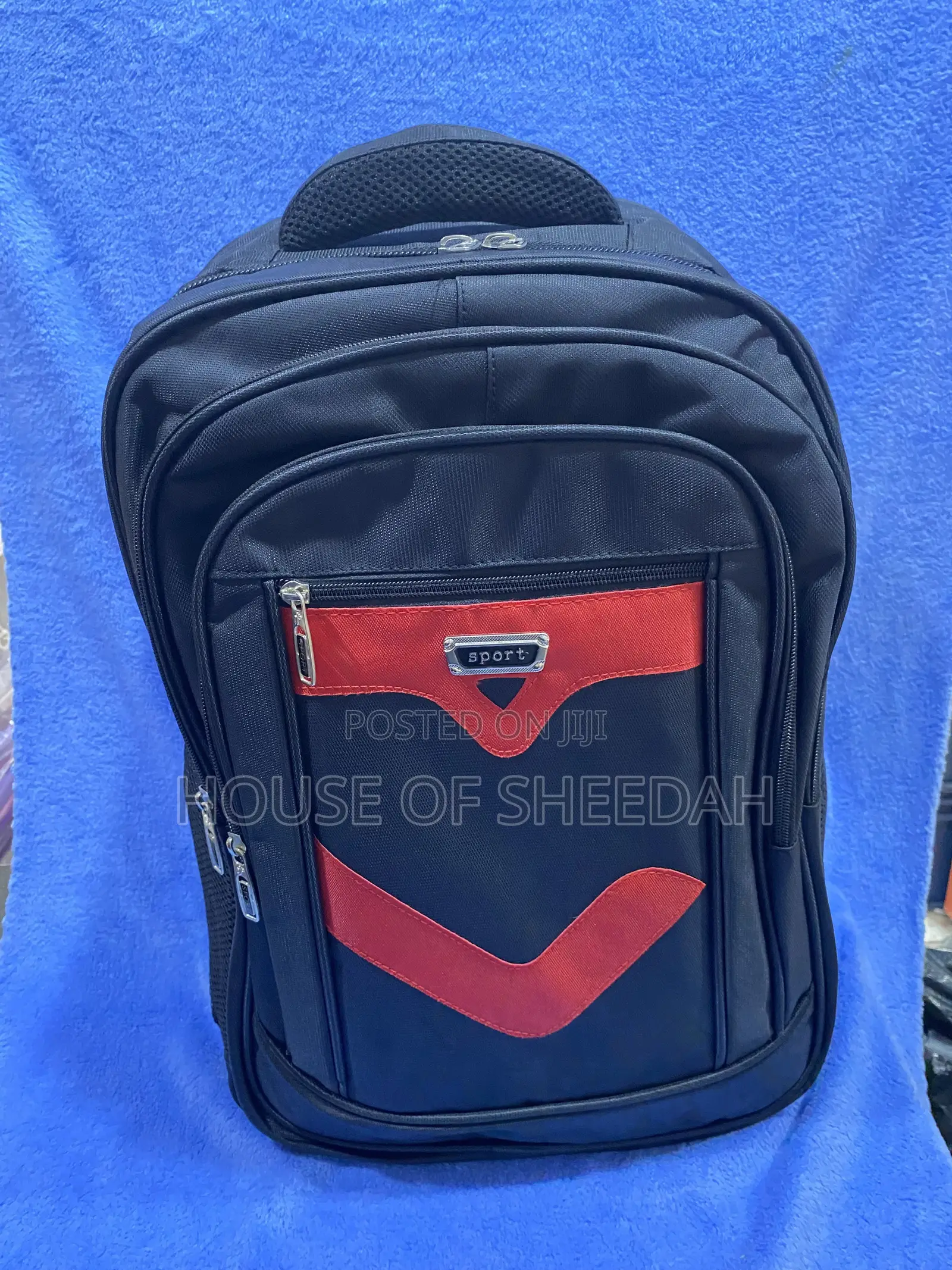 Large Capacity Multi-Functional Black Fabric Backpack