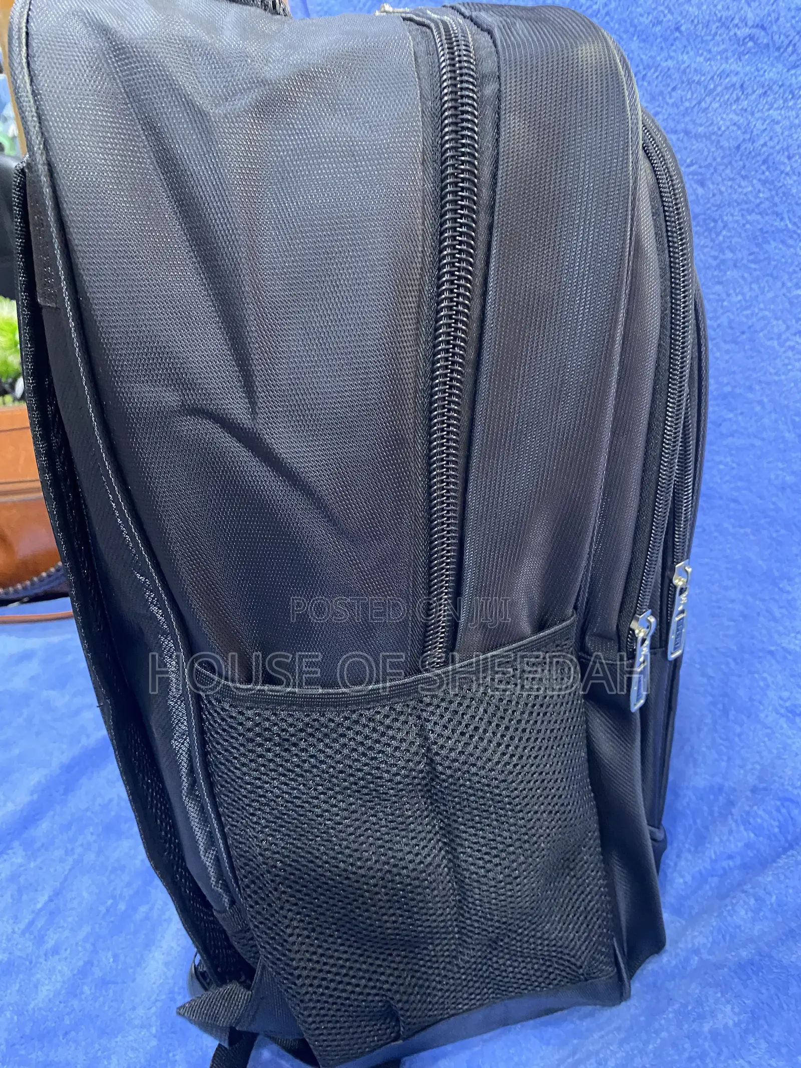 Large Capacity Multi-Functional Black Fabric Backpack