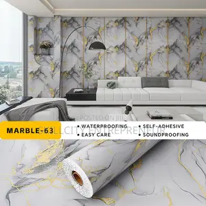 Self-Adhesive, Waterproof Marble-Patterned Wallpaper