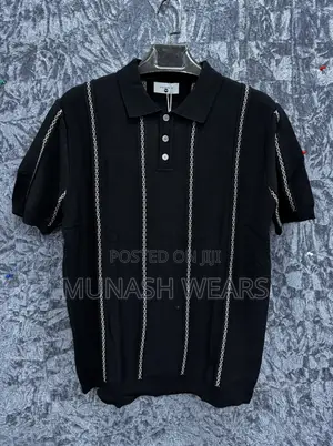 Black Stripe Cozzy Polo M-3xl