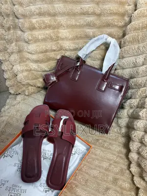 Burgundy Bag and Slippers Combo