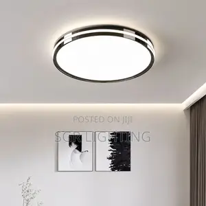 Modern Round LED Ceiling Light Chrome Black Chandelier for Bedroom