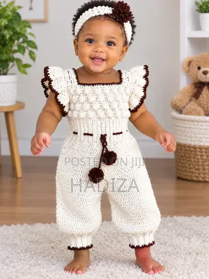 Crochet Baby Romper Set