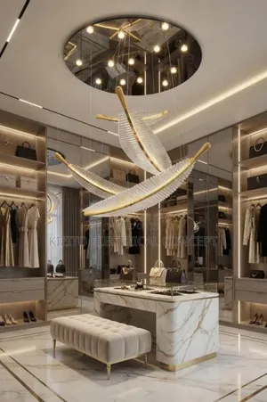 Feather Led Chandelier Living Room Stairs Hollow Hallway