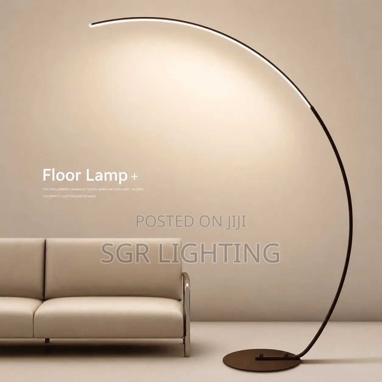 Nordic Modern Arc Shape Floor Lamp Led Dimmable Remote Control