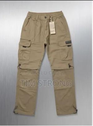 Men’s 2-in-1 Convertible Cargo Trousers – Khaki Brown Tactical Utilitt