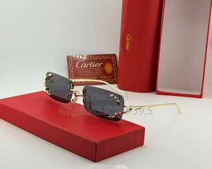 CARTIER Rimless Rectangular Sunglasses Design in Unique Style