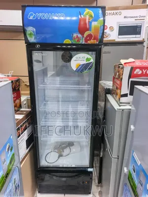Original YOHAKO AC, DC Solar Inverter Showcase Glass Fridge Copper