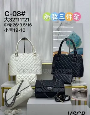 Luxury VSCP Chanel Inspired 3-in-1 Diamond Quilted Handbag Set