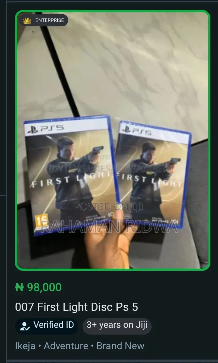 007 First Light Ps5 Game Disc