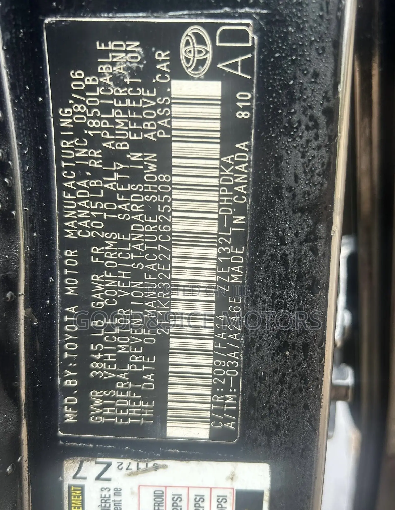 Toyota Matrix 2007 Black