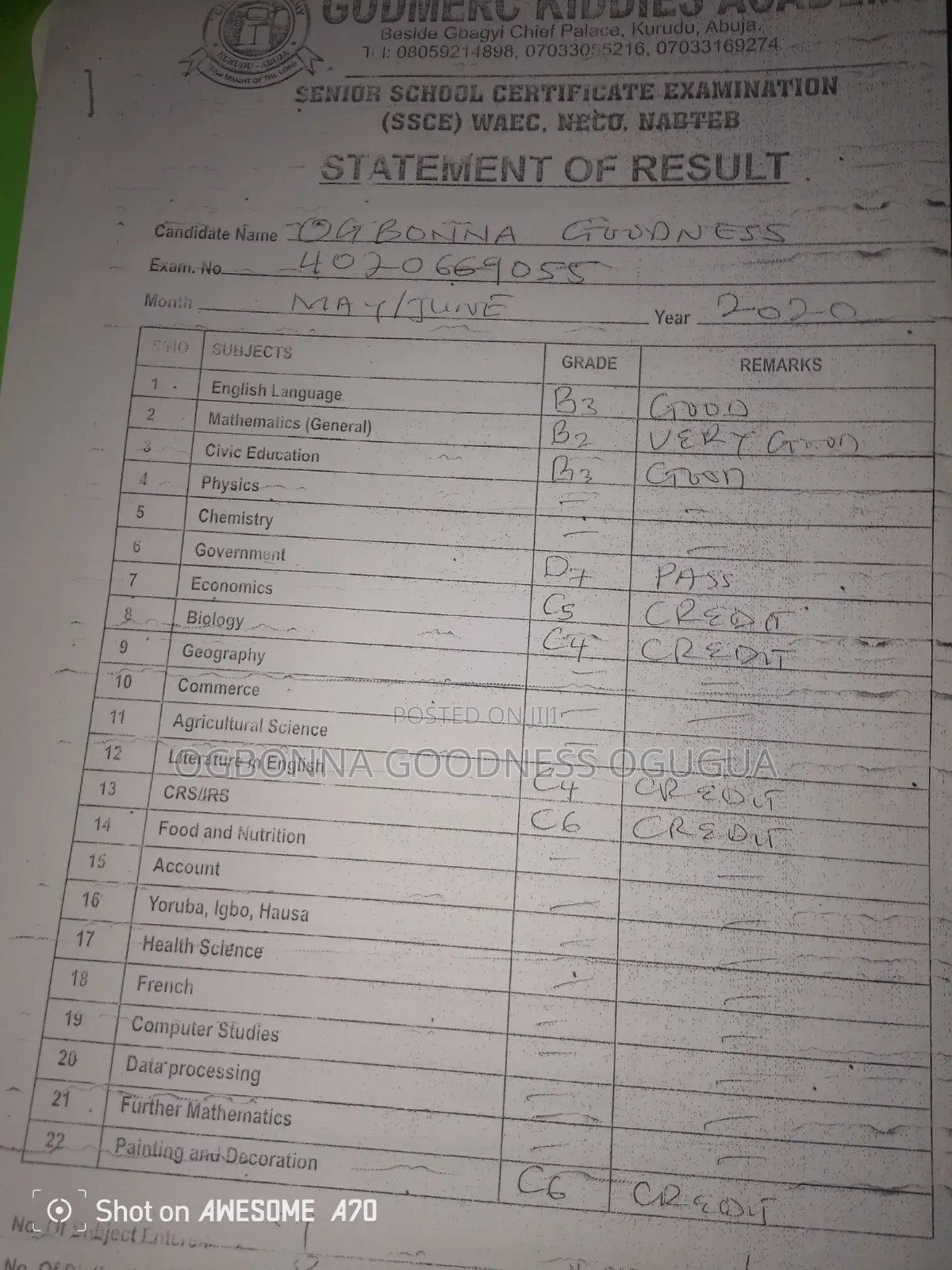 SSCE Certificate