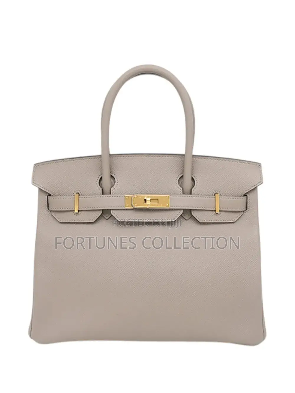 Hermes Inspired Luxury Structured Togo Leather Birkin Handbag