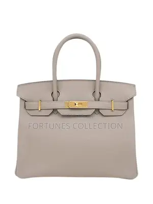 Hermes Inspired Luxury Structured Togo Leather Birkin Handbag