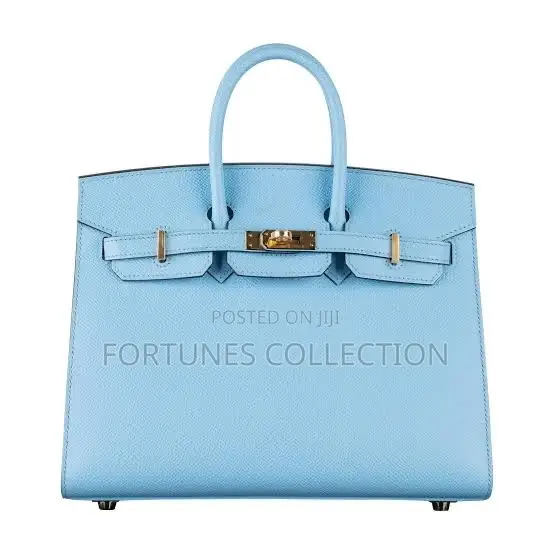 Hermes Inspired Luxury Structured Togo Leather Birkin Handbag
