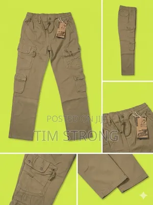 Men’s Classic Straight-Leg Cargo Pants – Premium Khaki Brown Trousers