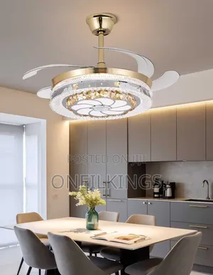 Cchandelier With Foldable Fan Blade