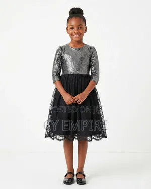 7T Girls Black Party Dress