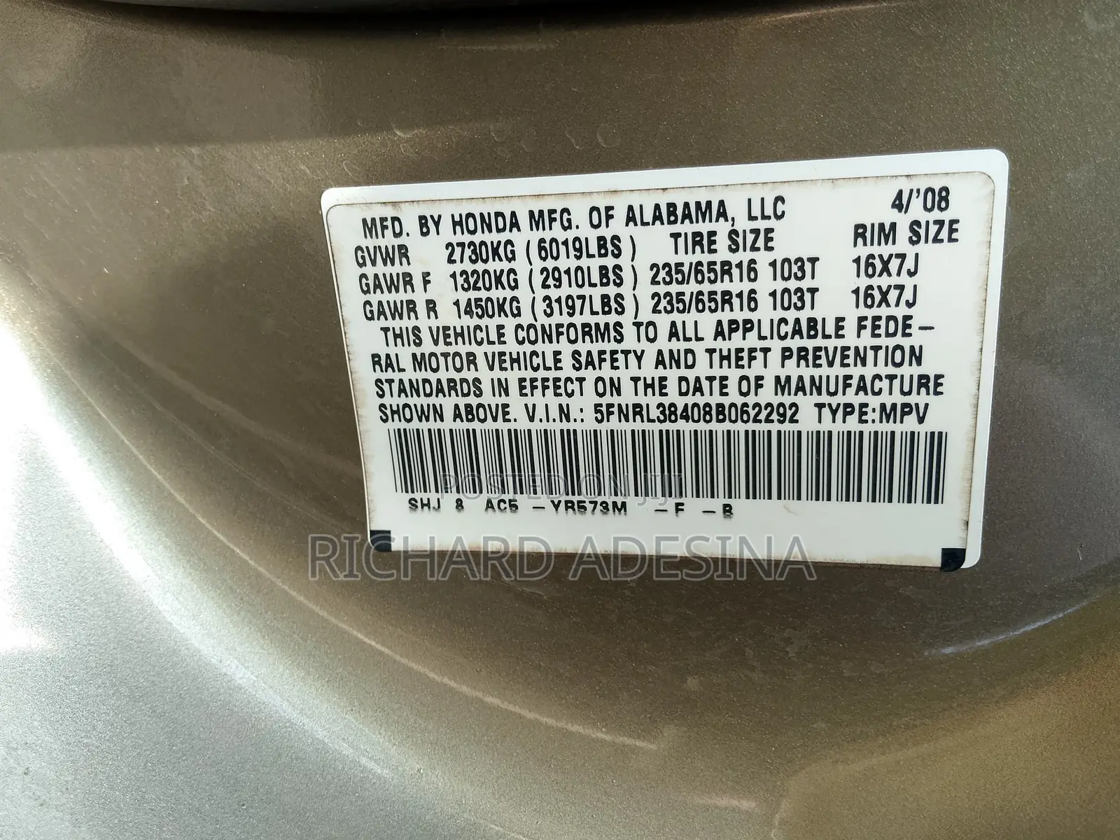 Honda Acty 2006 Gold