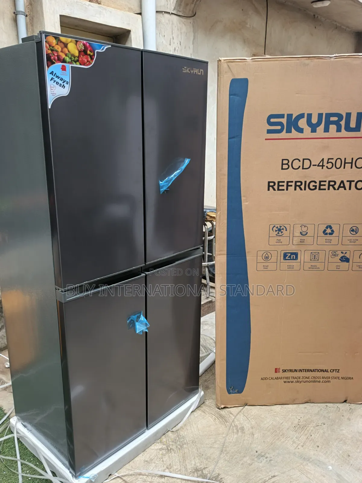 Skyrun BCD-450HC 450L – Stylish 4 Doors Cooling Refrigerator