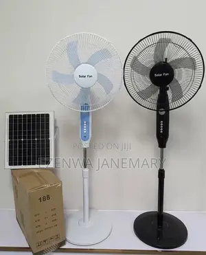 18 Inches Rechargable Standing Solar Fan With Panel