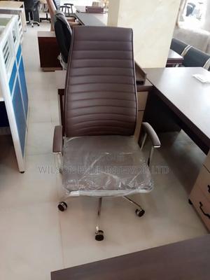 Dark Brown Leather Office Chair, High Back Executive for Office/Home