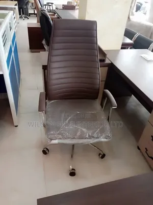 Dark Brown Leather Office Chair, High Back Executive for Office/Home