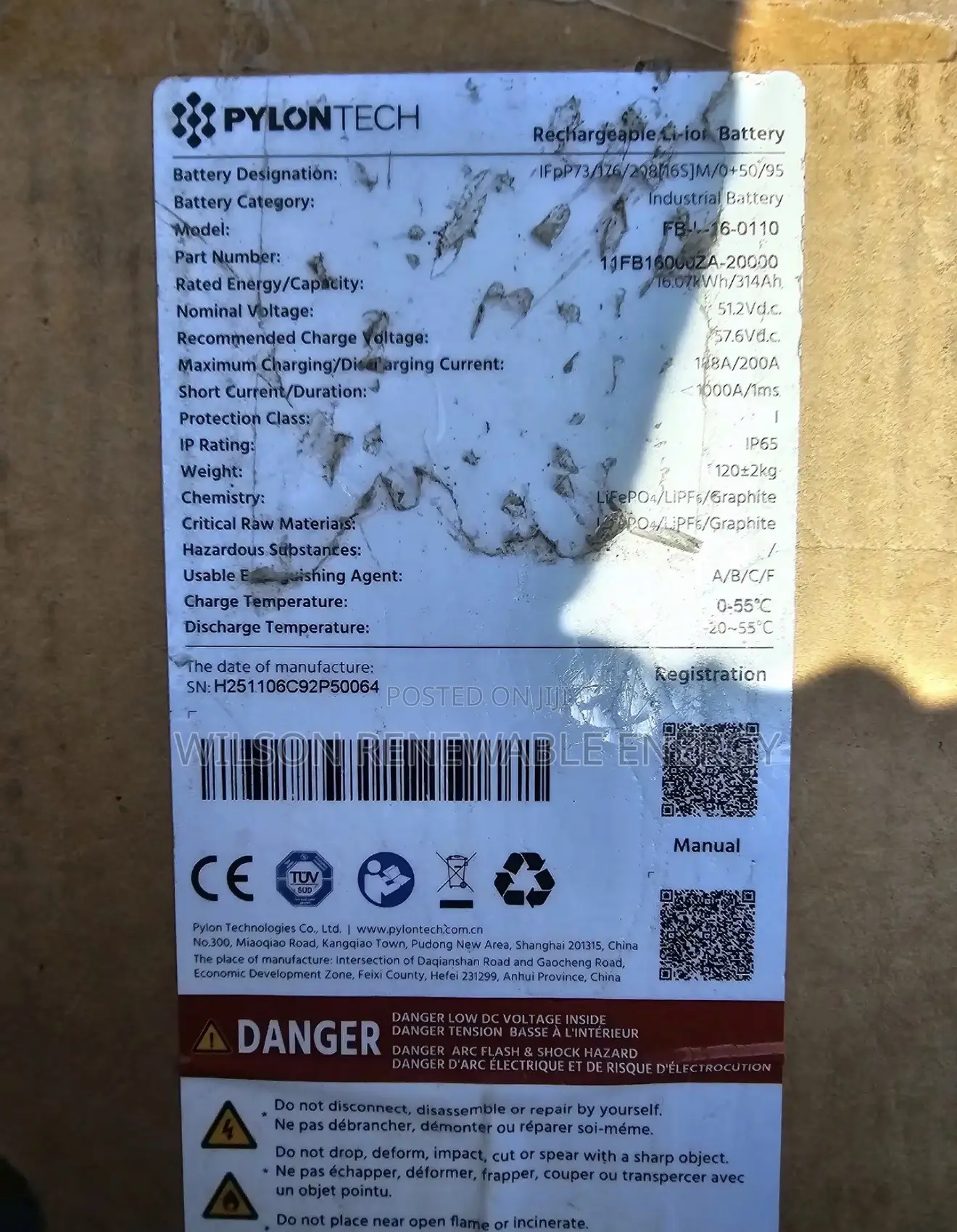 16kwh PYLONTECH Lithium Battery