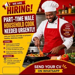 Part-Time Male Household Cook Needed Urgently