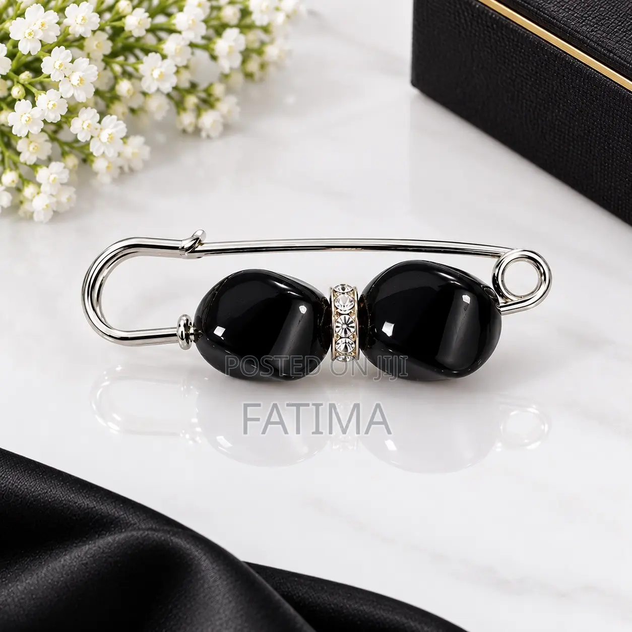 Diamond Safety Lock Hijab Pin
