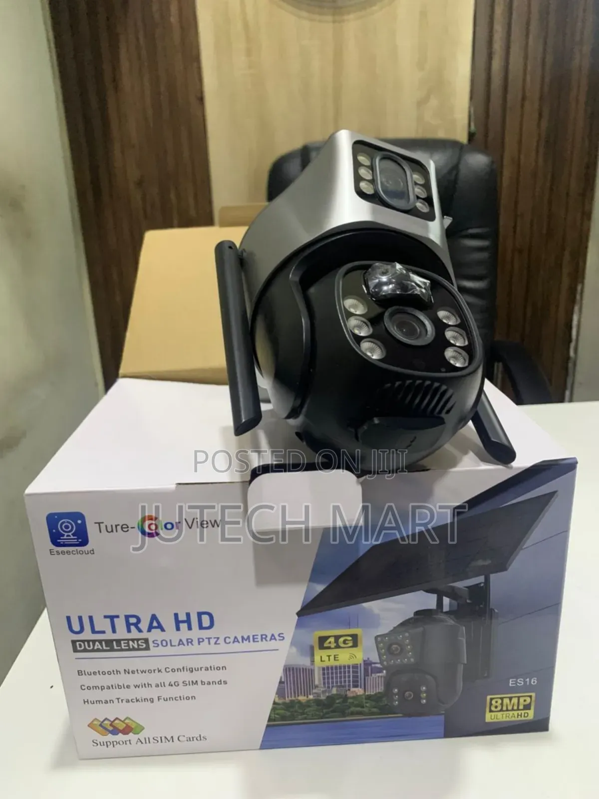 EseeCloud Dual Lens 8MP 4G Solar PTZ Security Camera