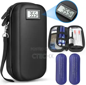 Insulin Cooler Travel Case With Thermometer Temp. Display TSA Approved
