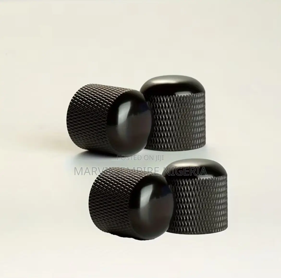 4pcs Set of Black Metal Guitar Control Knobs, Volume Bass Dome Knobs