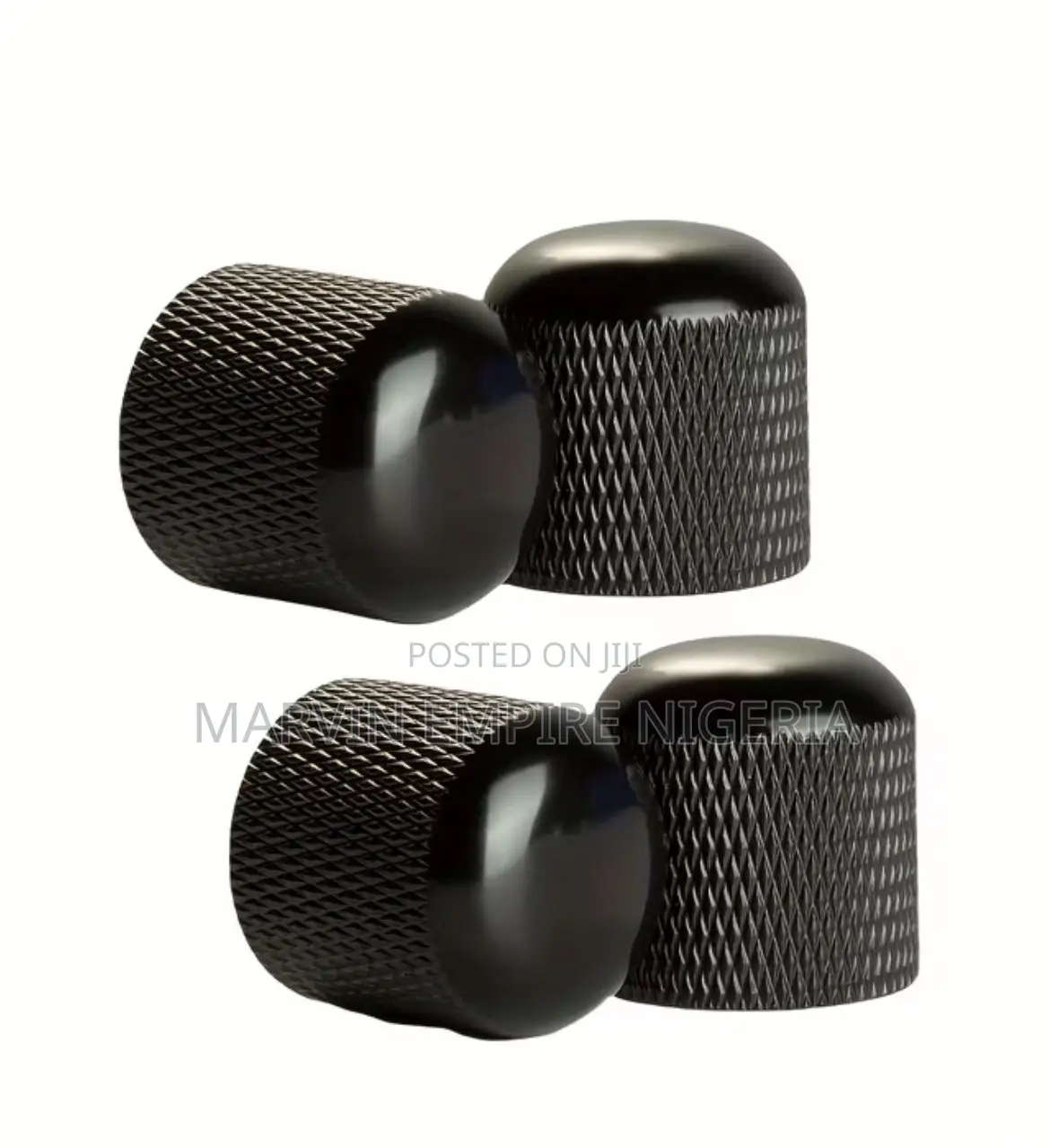 4pcs Set of Black Metal Guitar Control Knobs, Volume Bass Dome Knobs