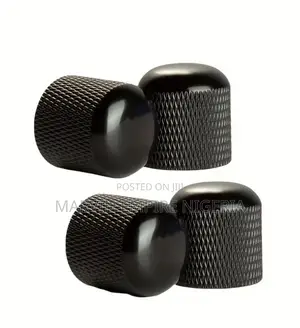 4pcs Set of Black Metal Guitar Control Knobs, Volume Bass Dome Knobs