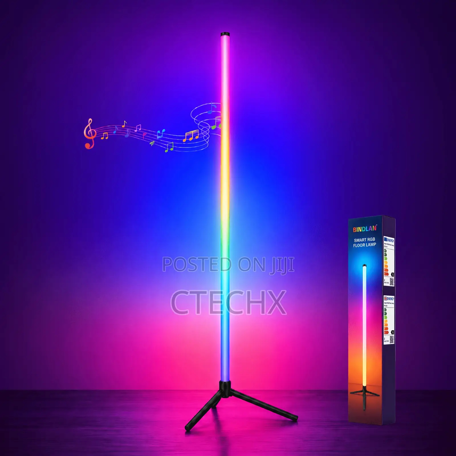 Triangular Base RGB Floor Lamp, Multiple Color Modes With Music Sync
