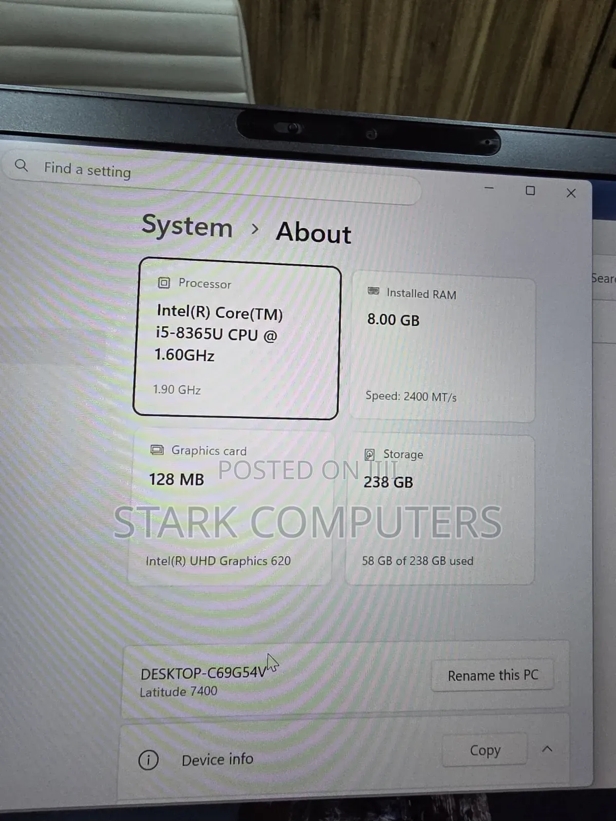Laptop Dell Latitude 7400 8GB Intel Core i5 SSD 256GB