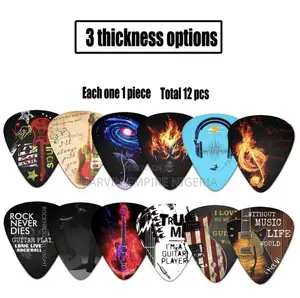 12pcs of Colorful Custom Guitar Picks | Double-Sided Creative Gift