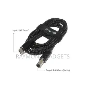 USB-C PD to HP Big Pin Laptop Charging Cable 100W Type-C to HP Big Tip