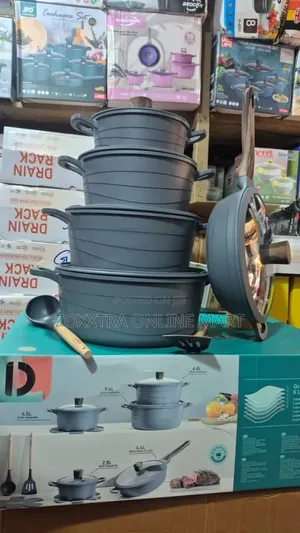 Wavy Granite Non-Stick Cookware Set