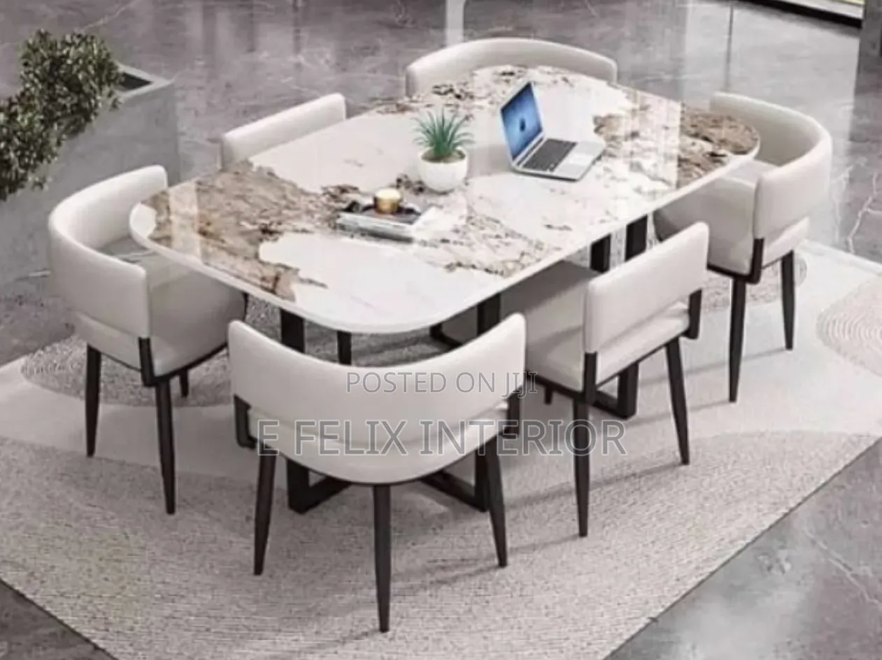 1+6 Stone Marble Dinning Set