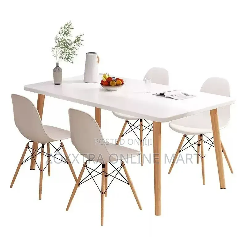 Dinning Rectangle Table 120cm X 80cm + 4 Sitting Chairs