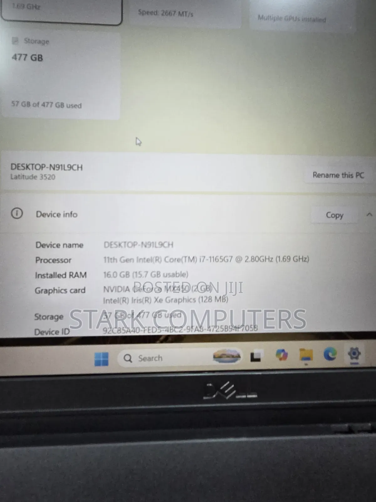 Laptop Dell Latitude 3520 16GB Intel Core i7 SSD 512GB