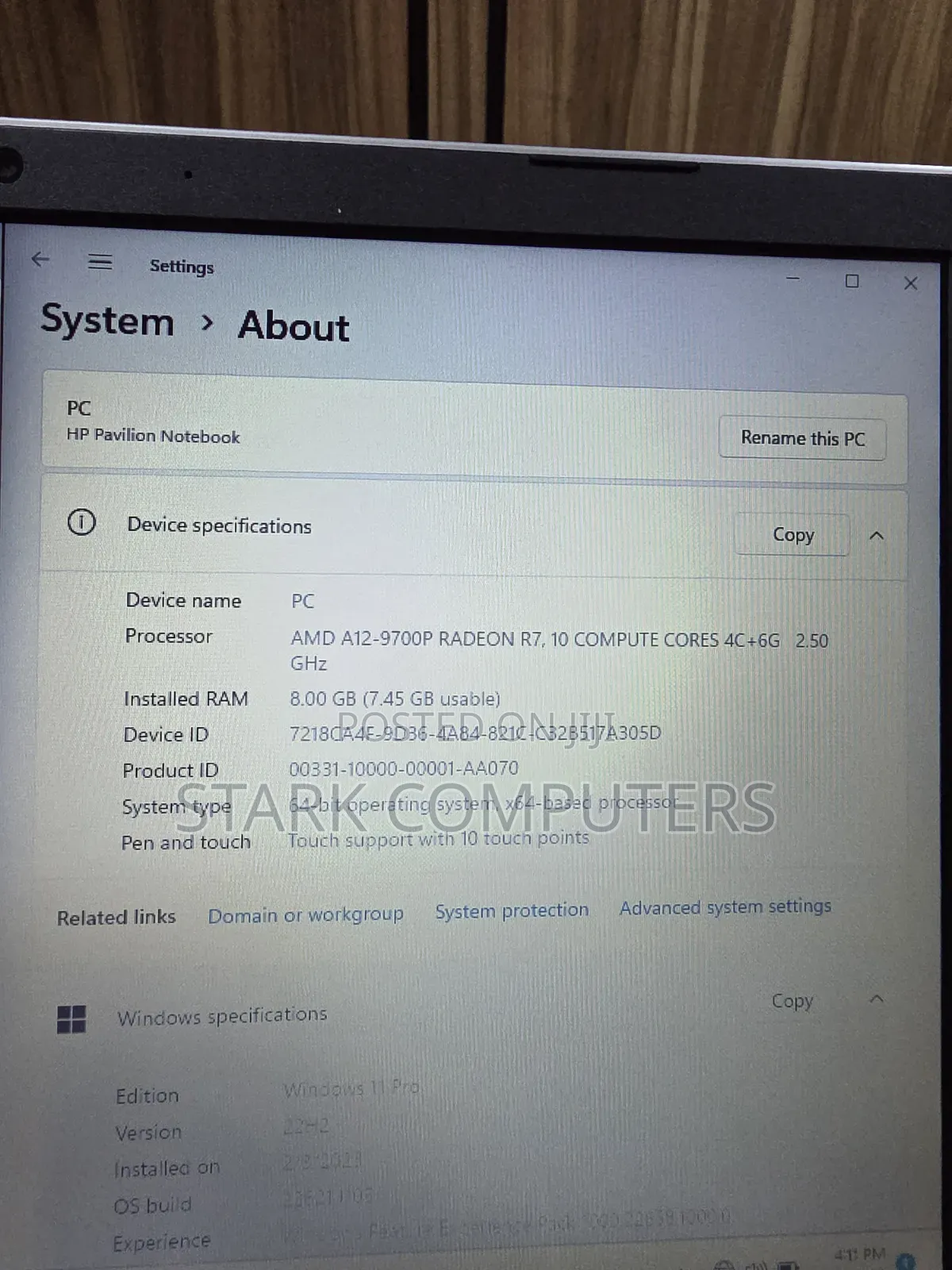 Laptop HP Pavilion 15 8GB AMD SSD 128GB