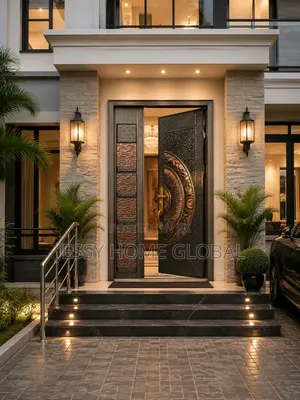 4ft by 7ft Cast Copper Door Moon 05